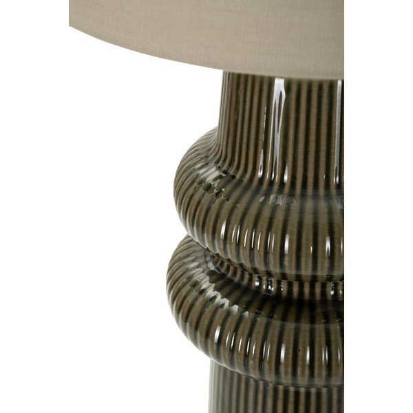 Khaki/kreemikas keraamiline laualamp tekstiilist varjuga (kõrgus 64,5 cm) Harmony - Mauro Ferretti-image-3
