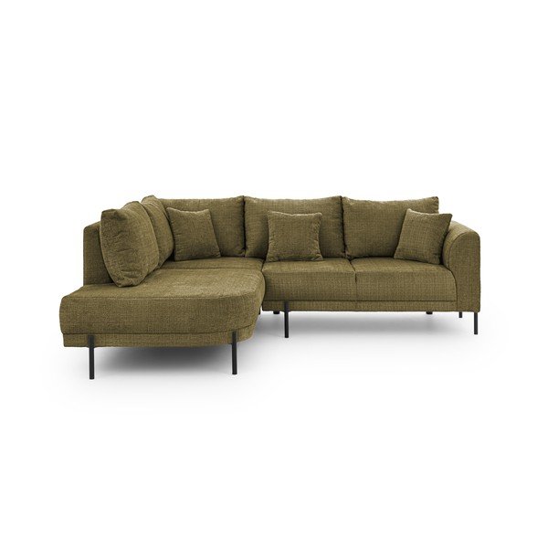 Roheline šenillist nurgadiivan (vasak nurk/L-kujuline) Mauris - Ropez