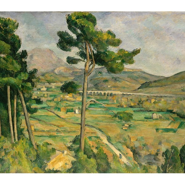 Paul Cézanne'i reproduktsioon - Mont Sainte, 80 x 70 cm Paul Cezanne - Mont Sainte-Victoire and the Viaduct of the Arc River Valley - Fedkolor
