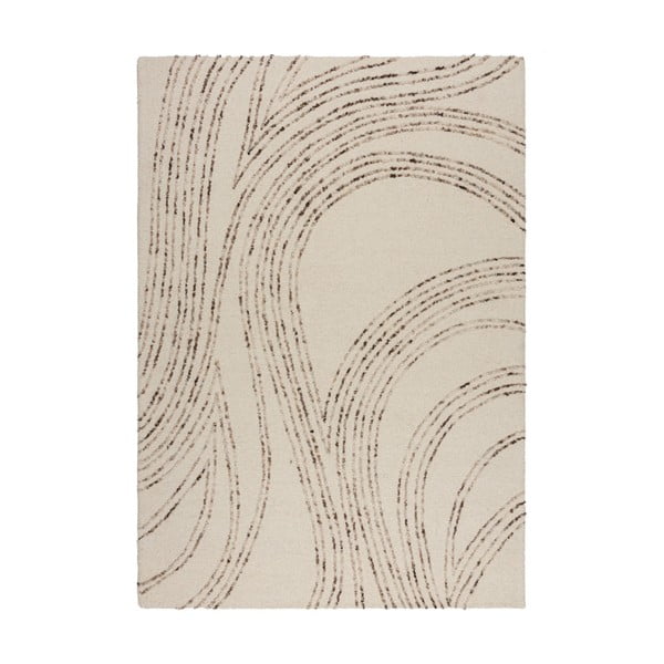 Pruun-kreem villane vaip 80x150 cm Abstract Swirl - Flair Rugs