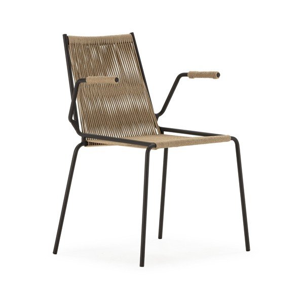 Beežid metallist söögitoolid käetugedega/virnastatavad, 2 tk komplektis Emily - Marckeric