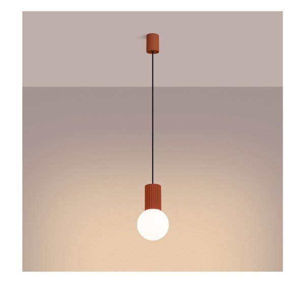 Oranž rippvalgusti klaasist varjuga ø 12 cm Orbital - Sollux-image-3