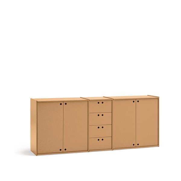 Naturaalses värvitoonis kummut 197x80x40 cm Wally - Teulat