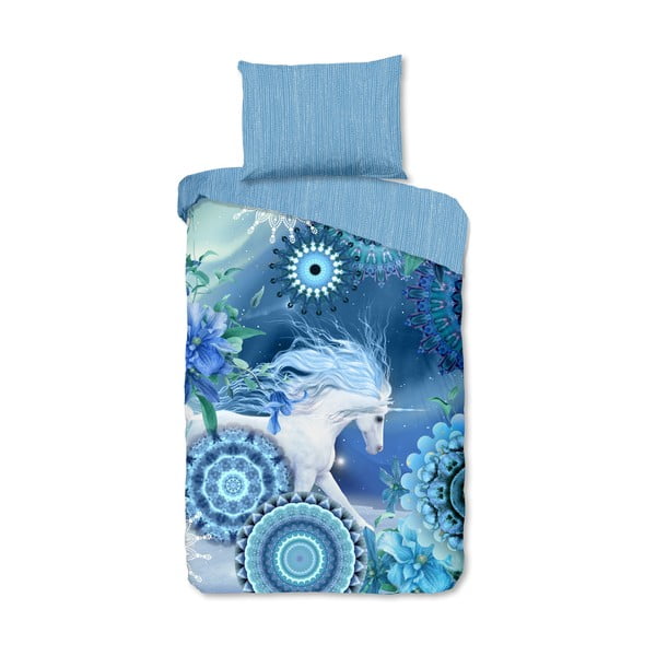 Sinine flanell voodipesu üheinimesevoodile 140x200 cm Lumi - HIP