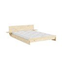 Kaheinimesevoodi männipuidust liistudest raamiga 180x200 cm heledas naturaalses värvitoonis Latch - Karup