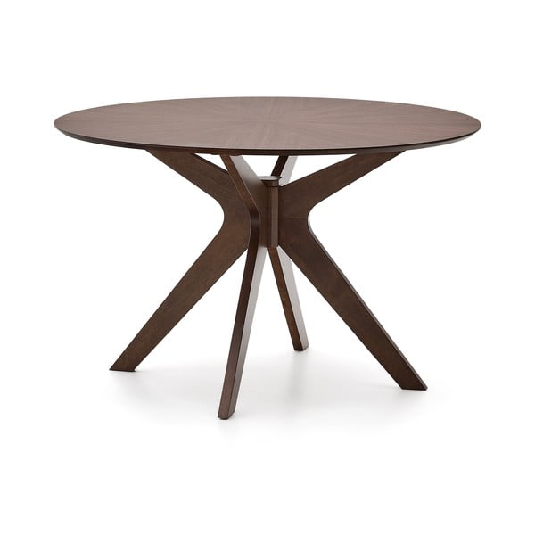 Ümmargune söögilaud pähklipuidu spoonist pealispinnaga ø 120 cm Naanim - Kave Home