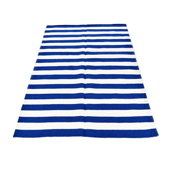 Vlněný koberec Geometry Stripes Dark Blue, 160x230 cm