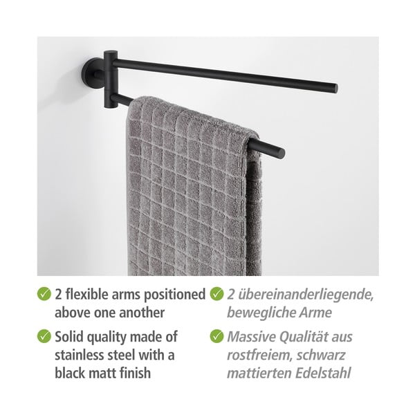 Matt must roostevabast terasest isekinnituv rätikuhoidja Bosio - Wenko-image-3