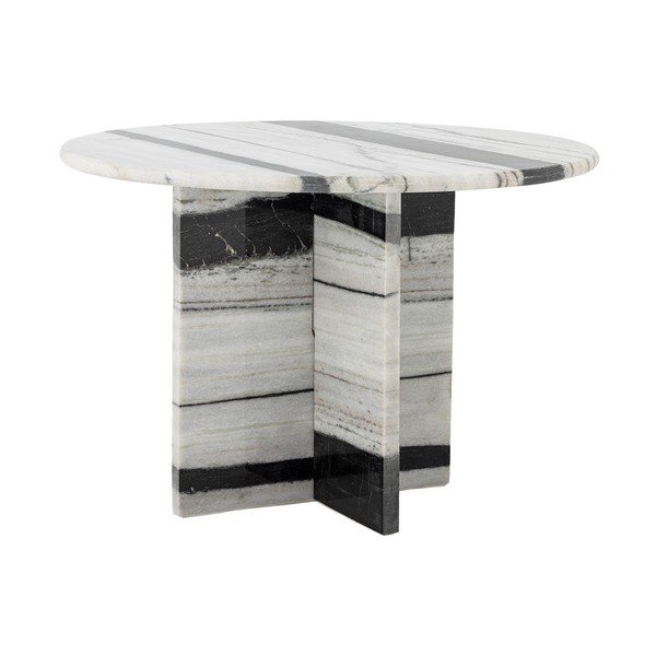 Mustvalge marmorist ümmargune kohvilaud ø 61 cm Rosito - Bloomingville-image-4