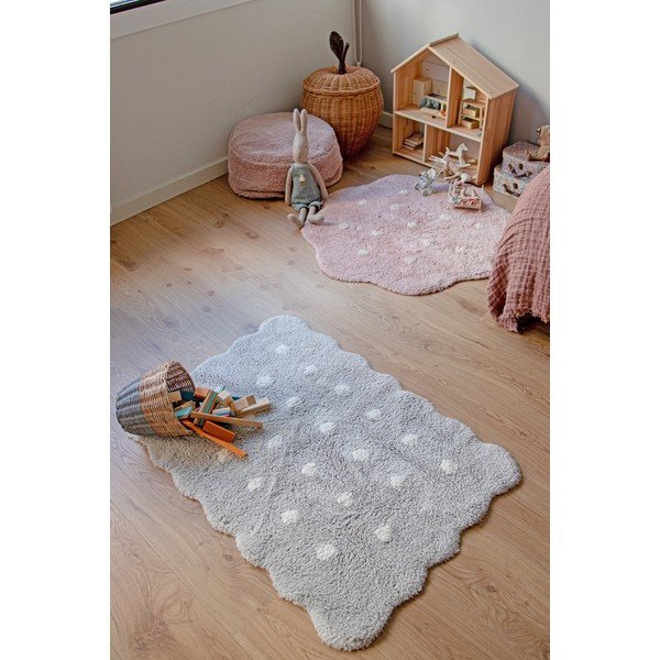 Hall pestav käsitsi kootud puuvillane laste vaip 70x100 cm Mini Biscuit Pearl Grey - Lorena Canals-image-4