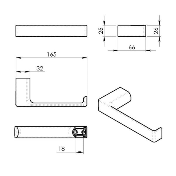 Kuldne metallist tualettpaberi hoidja seinale Gedy Pirenei - Sapho-image-3