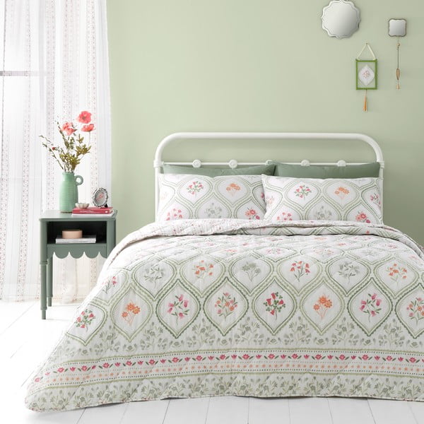 Kreem-roheline voodipesu kaheinimesevoodile 220x230 cm Cameo - Catherine Lansfield