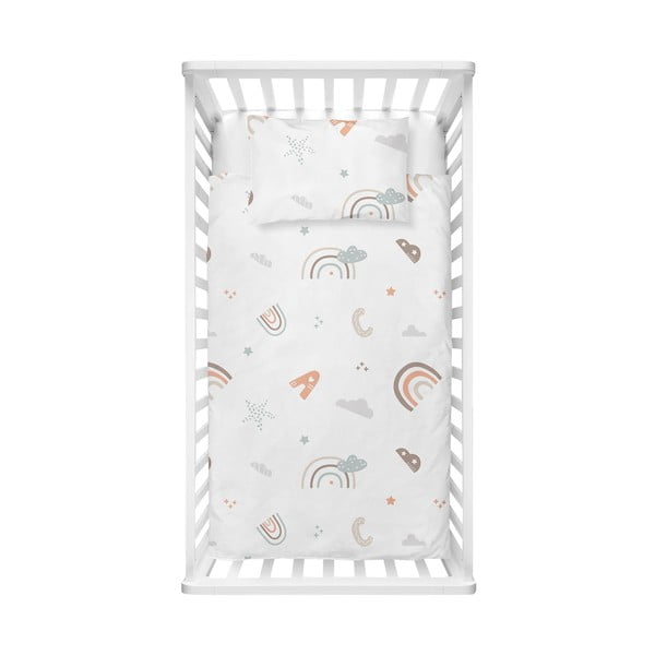 Valge Renforcé puuvillast laste voodipesu 100x150 cm Abc - Mijolnir