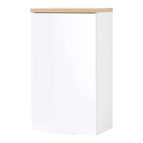 Valge naturaalne rippuv vannitoakapp tammepuust 39x69 cm Pescara - Germania-image-3