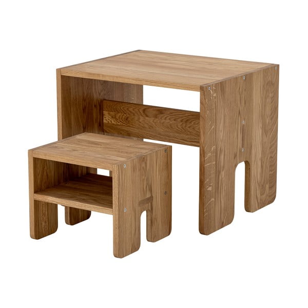 Naturaalset värvi tammepuidust laste väljaheide Bar - Bloomingville Mini-image-2