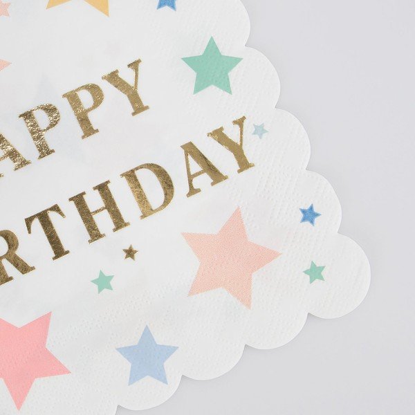 Paberist salvrätikud 16 tk komplektis Happy Birthday - Meri Meri-image-1