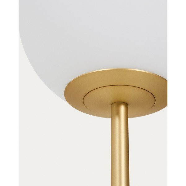 Valge/kuldne põrandalamp klaasist varjuga (kõrgus 155 cm) Brisia - Kave Home-image-3