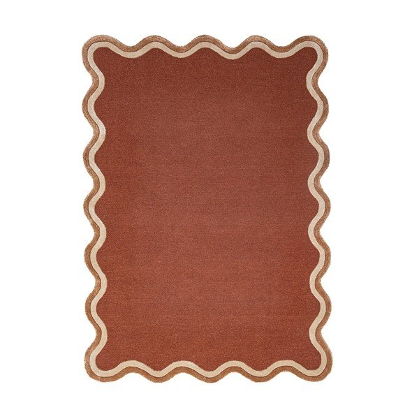 Käsitsi kootud villaseguga vaip terrakota värvi 120x170 cm Rivo Wool - Flair Rugs