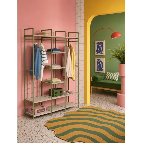 Roheline avatud terasest riidekapp 140x179.5x40 cm Amara - Marckeric-image-3