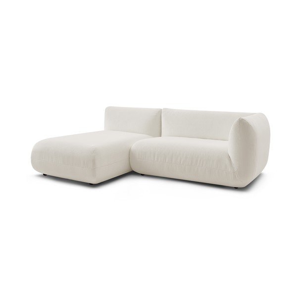 Valge kordvillane nurgadiivan (vasakpoolne nurk) Lecomte - Bobochic Paris-image-3