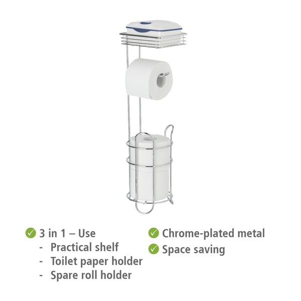 Kroomitud terasest hõbedane tualettpaberi hoidik - Wenko-image-4