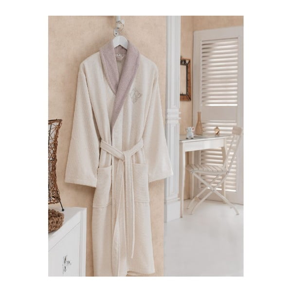 Beež unisex 100% puuvillast Greg hommikumantel, suurus 4 mm. M/L - Mijolnir