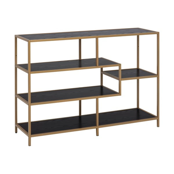 Must/kuldne raamaturiiul 114x78 cm Seaford - Actona-image-2