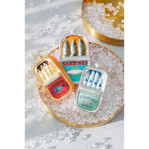 Klaasist jõuluehe, 7 cm Can of Sardines – Sass & Belle-image-2