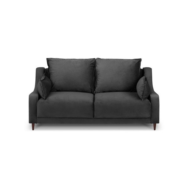 Tmavě šedá sametová pohovka Mazzini Sofas Freesia, 150 cm