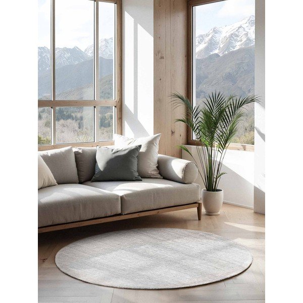Helehall kahepoolne/käsitsi kootud džuudist ümmargune vaip ø 160 cm Bouclé Jaipur - Hanse Home-image-1