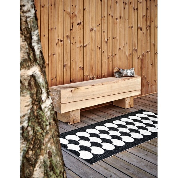 Must-kreem sise/välisvaip 70x250 cm Poppy Black Vanilla – Pappelina-image-3