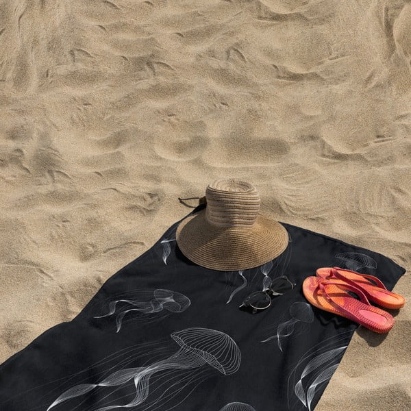 Must-valge rannarätik 90x180 cm Jellyfish - DecoKing-image-4