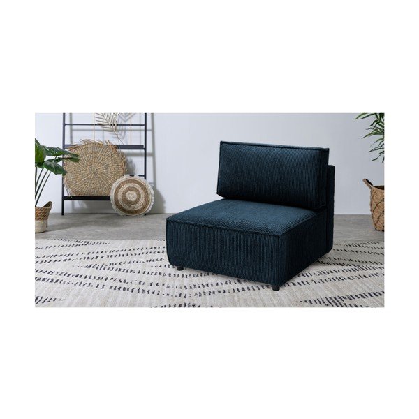 Tumesinine velvetist diivanimoodul, keskosa  Nihad modular - Bobochic Paris-image-1