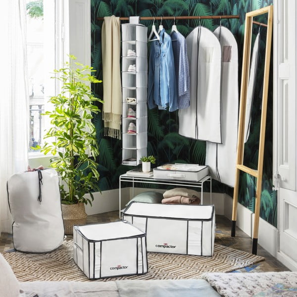 Valge rippuv ülikonnakott valge - Compactor-image-3