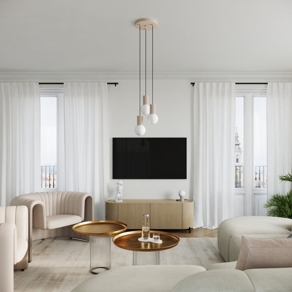 Hallikaspruun lauavalgusti klaasist varjuga (kõrgus 19 cm) Orbital - Sollux-image-4