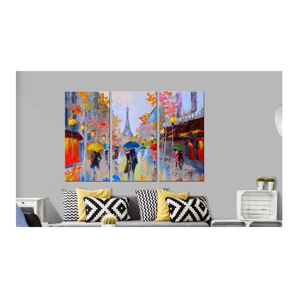 Ručně malovaný obraz na plátně Bimago Rainy Paris, 60 x 40 cm