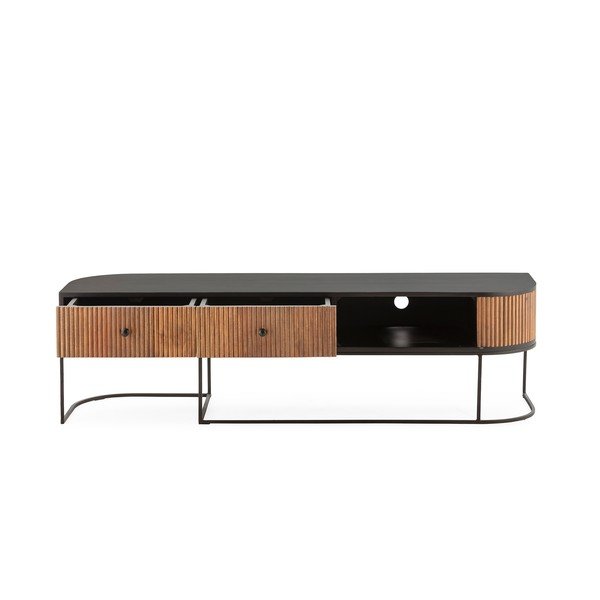 Mangopuust televiisorilaud naturaalses värvitoonis 160x45x40 cm Curve - MOME-image-4