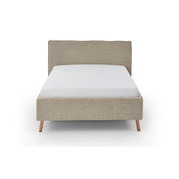Beež polsterdatud kaheinimesevoodi koos voodipõhjaga 140x200 cm Riva – Meise Möbel-image-4