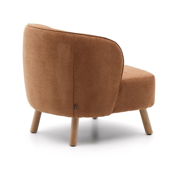 Terrakottapunane šenillist tugitool Ulit - Kave Home-image-4