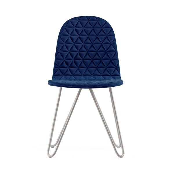 Tmavě modrá židle s kovovými nohami Iker Mannequin X Triangle