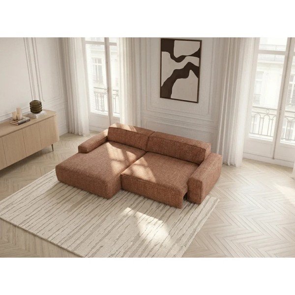 Oranž diivanvoodi/elektrilise istmepikendusega nurgadiivan (vasak nurk) Abel - Bobochic Paris-image-3