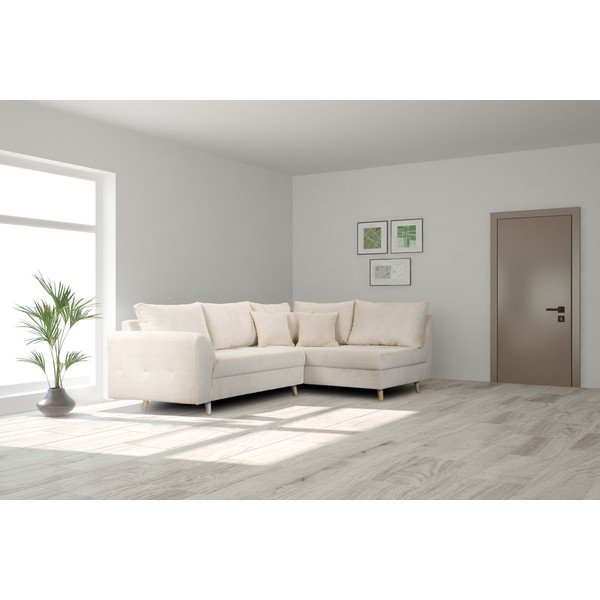 Kreem velvetist nurgadiivan (parem nurk) Ariella - Ropez-image-1