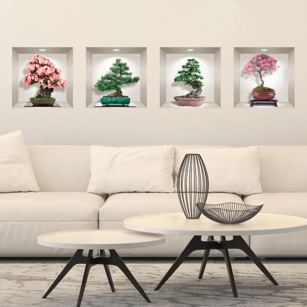 Komplekt 4 3D seinakleebist Bonsai of Seasons - Ambiance