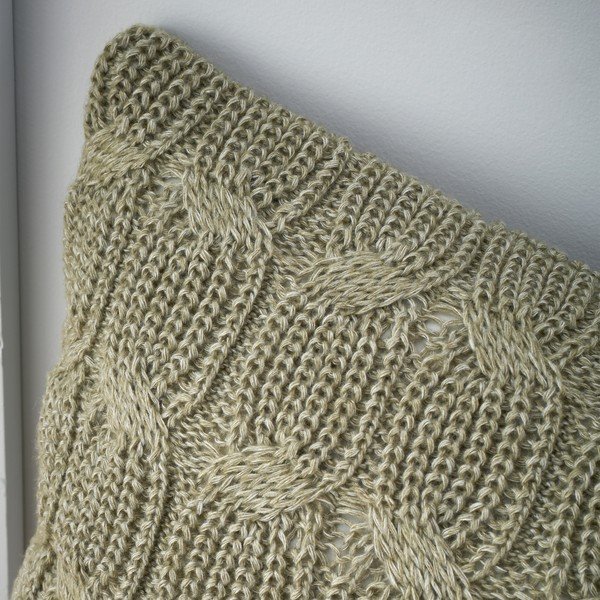 Roheline kootud padjapüür 45x45 cm Chunky Marl Knit - Catherine Lansfield-image-1