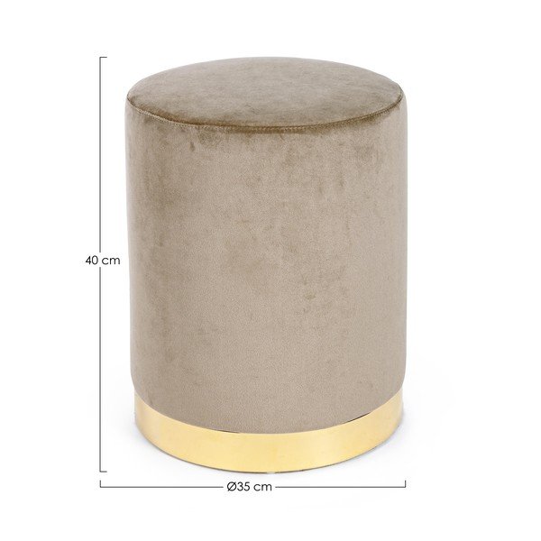 Taupe sametine taburet Lucilla – Yes Everyday-image-2