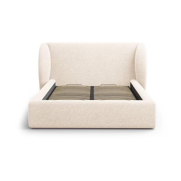 Kreemjaks polsterdatud kaheinimesevoodi koos voodipõhja ja panipaigaga 180x200 cm Miley - Micadoni-image-4
