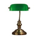 Stolní lampa v zelené a mosazné barvě Markslöjd Bankers, výška 42 cm