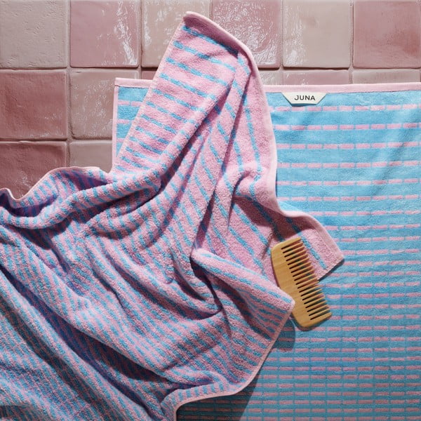 Sinine/roosa bambuse seguga froteerätik 70x140 cm Nuance - JUNA-image-1