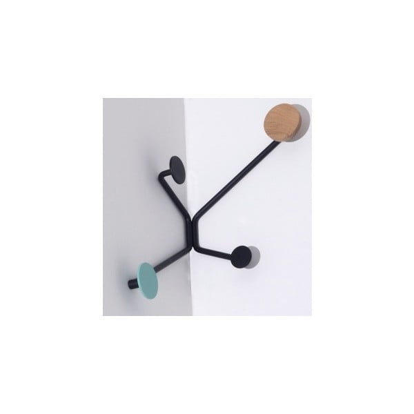 Must nurgapealne seinakinnitus piparmündirohelise detailiga Hook - Gazzda-image-3