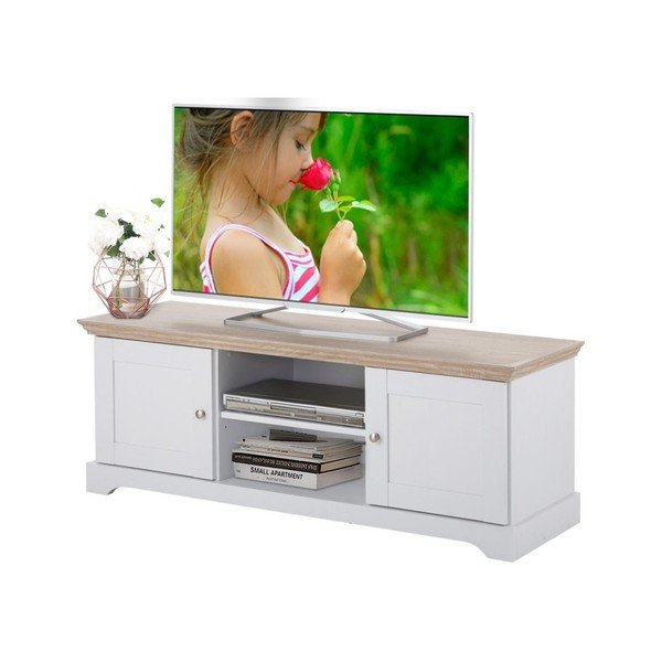 Bílý dřevěný TV stolek Støraa Anika-image-4